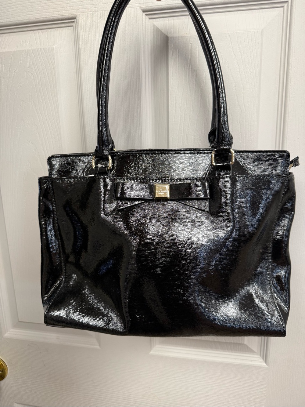 Kate Spade Patent Bow Tote Bag - Black